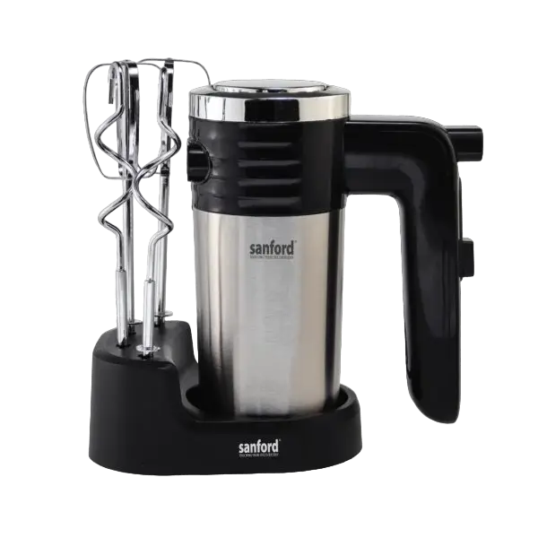 Sanford Hand Mixer, 200W, SF1337HM BSKitchen AppliancesFood Grade SUS 304 Stainless steel - Beater and Dough Hook. Durable and Stylish Stainless Steel Body. 5 Speed Function with Turbo Function. 100% Copper Motor for Long-Lasting. 200 Watts, Sturdy and Co